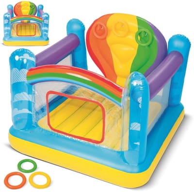 Bestway 52269 Jumpin' Balloon™ Opblaasbaar Springkussen – 175 x 175 x 137 cm – Inclusief Werpspel