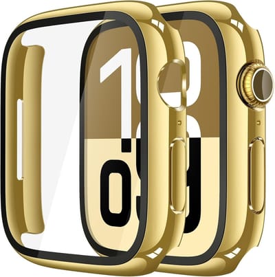 Screen Protector - Hoesje Goud Geschikt voor Apple Watch Series 10 & Series 11 - 46mm Beschermmend Hoesje Full Cover Hard Case