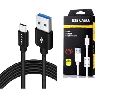Olesit K102 TYPE-C USB-C Kabel 1.5 Meter -ZWART- Fast Charge 2.1A High Speed Laadsnoer Oplaadkabel - Magnetische Ring Data Sync