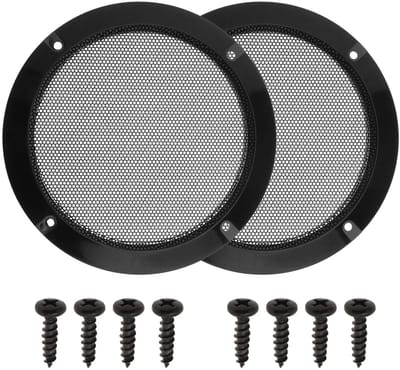Dailygoody - Luidspreker Grille - Beschermhoes voor Auto Subwoofer - Zwart - Decoratie Cover - Bevestigingsschroeven inbegrepen - Geschikt voor 5 Inc