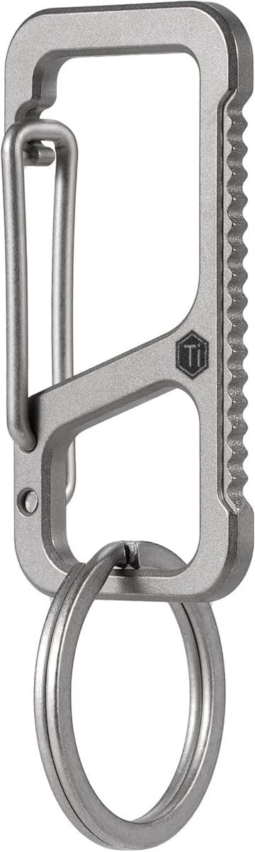 Compacte Titanium Sleutelhanger Karabijnhaak met Antiverlies en Snelle Ontgrendeling