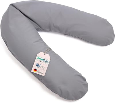 Verzorgingskussen XXL - Zwangerschapskussen Steunkussen - Comfortabel Slapen - GOTS Biologisch Katoen - 190 cm - Frost Grijs