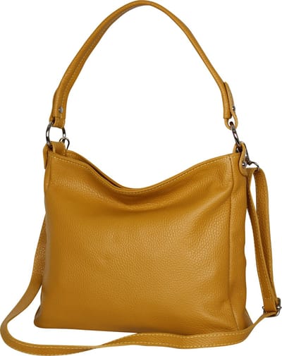 AmbraModa GLX35 - Italiaans handtas schoudertas crossbodytas van echt leer mosterdgeel