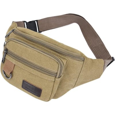 Sac banane en toile épaisse, sac de poitrine croisé de sport et loisirs de plein air, sac portable pour téléphone et monnaie pour hommes, multifonctionnel-A-DH