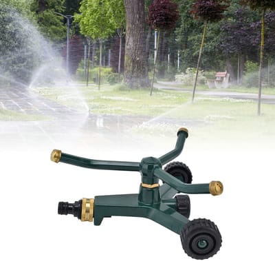 Dailygoods- Sprinkler 360 graden draaibaar - Gazonsproeier - Roestvrij staal - G3/4 aansluiting - 10 m irrigatie - Lichtgewicht 572 g