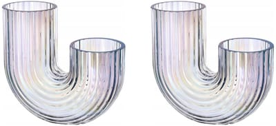 Merkloos Parelwit Glazen Vaas - 20 cm
