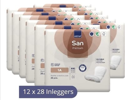 ABENA San 1A, 336x Absorberende Inlegger, Karton, te Dragen in aansluitend Ondergoed- Voor Lichte tot Matige Urineverlies - Absorptie 250 ml, beige