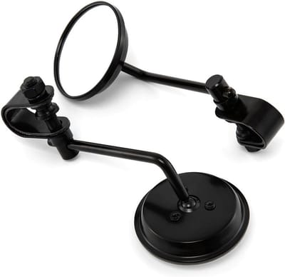 Zijspiegel voor Motorfiets 22-25mm Handvat Achteruitkijkspiegel met Ronde Convexe Oppervlakte - Zwart, Perfect voor Veiligheid en Zichtbaarheid