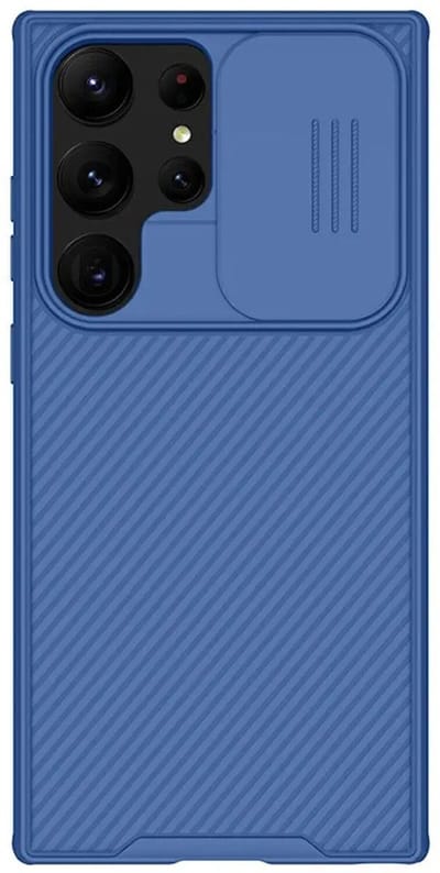 Nillkin CamShield Hoesje Geschikt voor Samsung Galaxy S25 Ultra - Back Cover met Camera Slider - Extra Camera Bescherming - Blauw