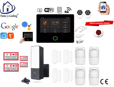 Draadloos alarmsysteem voor woning/camper/boot/caravan werkt met wifi en sim kaart en met spraakgestuurde apps. (Nederlands of Frans stem en tekst) ST01A-40