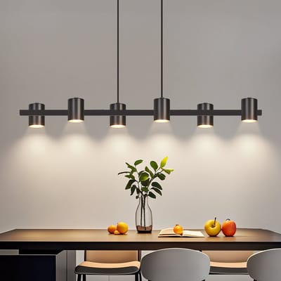NETTLIFE Hanglamp – GU10 – 6 Brand – Zwart – Modern Industrieel – GU10 – Metaal – Voor Keuken Woonkamer Eetkamer – Zonder Lampen