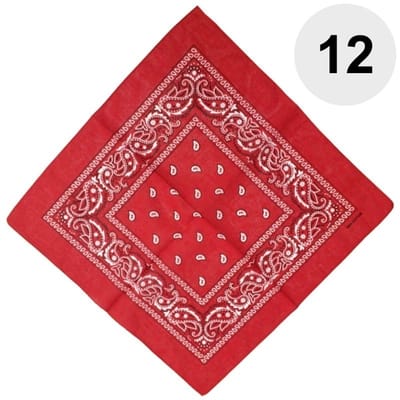 Fako Fashion - Boerenzakdoek Rood - Bandana Rood - Zakdoek Rood - 12 Stuks