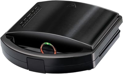 Tosti Apparaat - Sandwichmaker - Snelle Lunch - Automatische Temperatuurregeling - 4 Driehoeken - Zwart