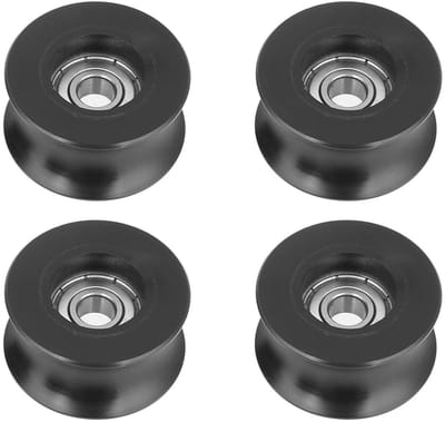 4 Stuks U-Type Groefpulley, Zwarte U-Groef Rollen voor Deuren 8x40x20.7mm, Ideaal voor Meubeltoepassingen en DIY Projecten