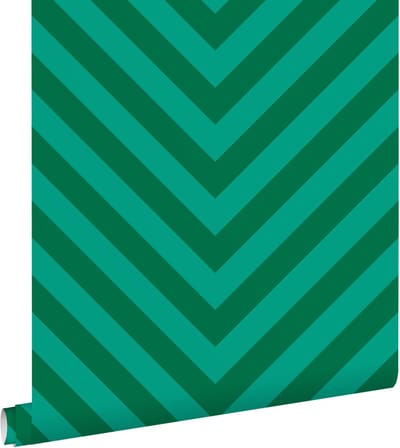 ESTAhome behang chevronpatroon groen - 50 x 900 cm - 131404