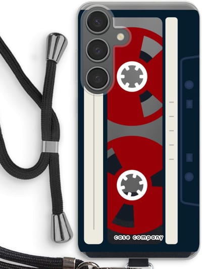 Case Company® - Hoesje met koord geschikt voor Samsung Galaxy S24 Plus hoesje met Koord - Here's your tape - Telefoonhoesje met Zwart Koord - Bescherming aan alle Kanten en Over de Schermrand