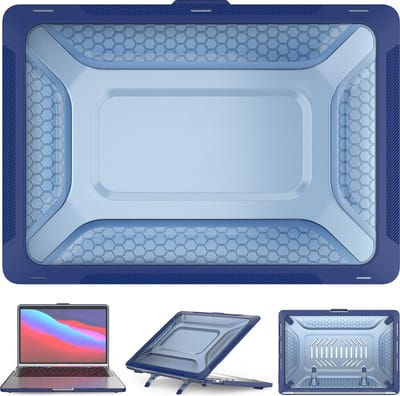 Heavy Duty Cover - Geschikt voor MacBook Pro 13 inch - Case - Extreme Bescherming - Hardcase - A1706/A1708/A2338/A2686 (M1,M2,Touchbar, 2016-2022) - Blauw