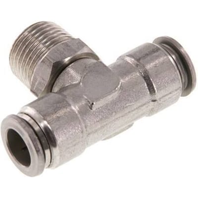 12mm x R1/2'' inline T-stuk RVS Insteekfitting Buitendraad Draaibaar FKM