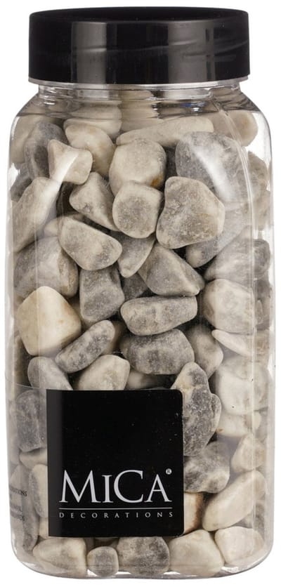 Mica Decorations decoratie stenen - 650ml - lichtgrijs mix - hobby steentjes - sier stenen