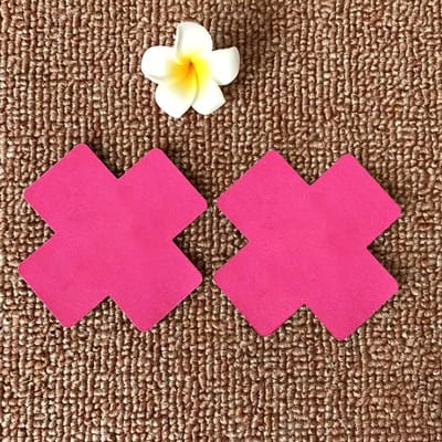 CHPN - Tepelcovers - Tepel cover - 1 Paar - Herbruikbaar - Roze kruisjes - Onzichtbare tepels - Tepelbedekkers - Tepelplakkers - Tepelstickers - Roze