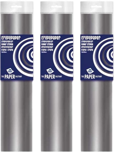 Crepe papier platte vellen - 5x - zilver - 250 x 50 cm - Knutselen met papier - Knutselspullen