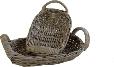 Broodmandje ovaal Grijs rotan/riet