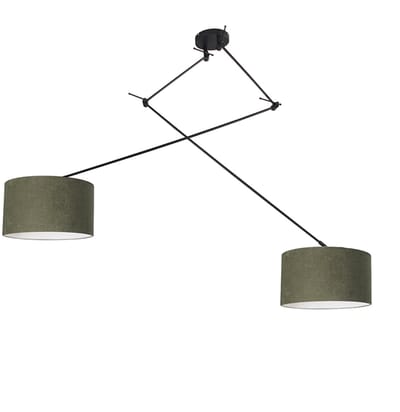 QAZQA blitz - Moderne Hanglamp - 2 lichts - H 148.5 cm - Groen - Woonkamer