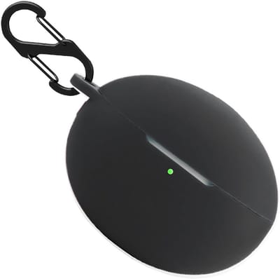 Schokbestendige Silicone Hoes voor Draadloze Oordopjes, Beschermende Skin met Sleutelhanger (Zwart)
