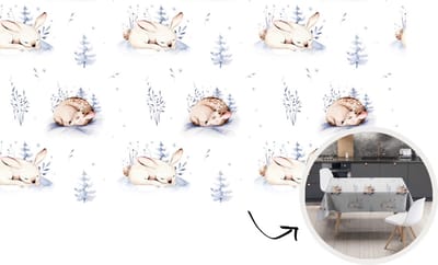 Tafelkleed - Tafellaken - 300x150 cm - Winter - Dieren - Patroon - Binnen en Buiten