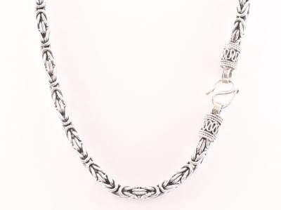 Zware zilveren ketting met koningsschakels - lengte 56 cm.