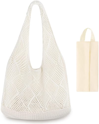 Dailygoods- Strandtas Gehaakt XXL - Strandtas Dames - Make-uptas - Waterdicht - Reflecterende Details - 37 x 17 x 5 cm - Beach Bag