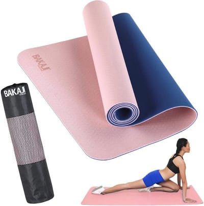 Milieuvriendelijke Dubbellaagse Yogamat 183 x 61 cm met Antislip en Opbergtas
