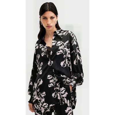 AllSaints Charli Shirt Monica Black Maat: 2 | Blouses Outlet | Dames | Zwart