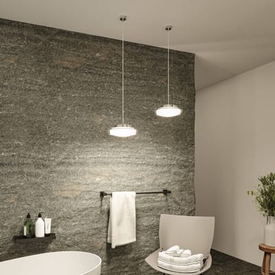 Selection Bathroom LED-hanglamp Luena IP44 3000K 600lm 11,5W Glas, Chroom