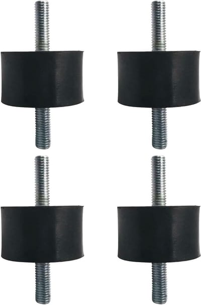 Rubberen buffers - Trillingsdempers - Machine Stabilisatie - Dubbelzijdige M8 schroefdraad - 30 x 30 mm - Zwart