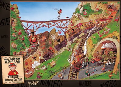 Heye puzzel Getaway Car Fred 1000 stukjes Wanted cartoon puzzel.