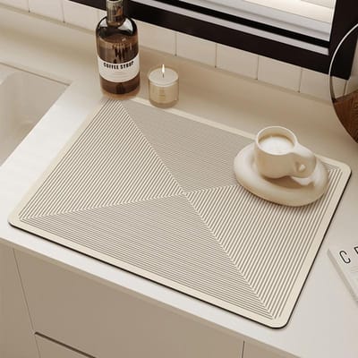 Tapis absorbant pour comptoir de cuisine, tapis de drainage antidérapant pour machine à café, tapis imperméable pour table à manger, petit tapis de comptoir de bar 30X40cm11.8X15.7in gray