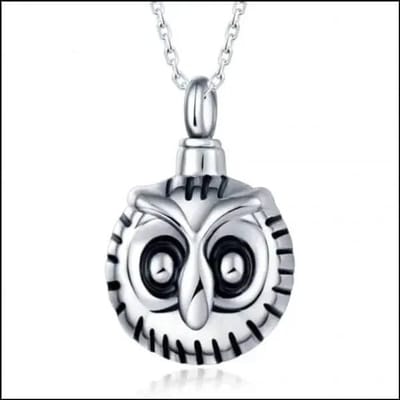 Aramat Jewels | Gedenkhangers | Stalen Ashanger Uil – Meerdere Kleuren & Maten Gedenksieraad | Zilverkleur-3x2cm | |20mm | Staal | Volwassenen | Verkleurd niet