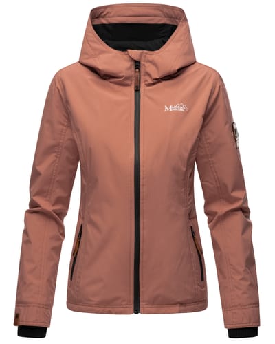 Marikoo dames overgangsjas lichtgewicht water- en windafstotend met capuchon terracotta