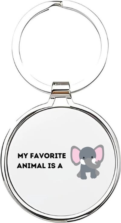 Akyol - my favorite animal is a elephant Sleutelhanger - Olifant - dierenliefhebbers - olifantje - olli - safari - afrikaanse olifant - aziatische olifant - grijze olifant - mammoet - slurf - sleutelhanger voor kinderen - sleutelhanger - 4 x 7,5 CM