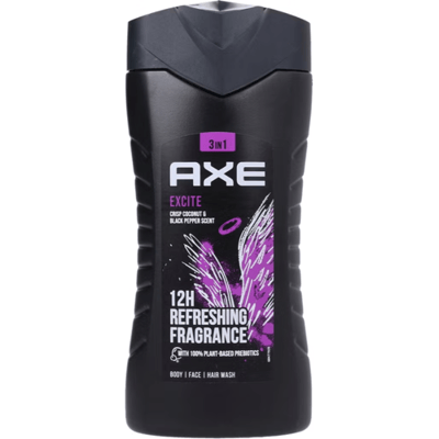 Axe 3-in-1 Douchegel Excite voor lichaam, gezicht en haar 250 ml