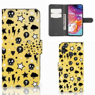 Telefoonhoesje met Naam Samsung Galaxy A70 Punk Geel