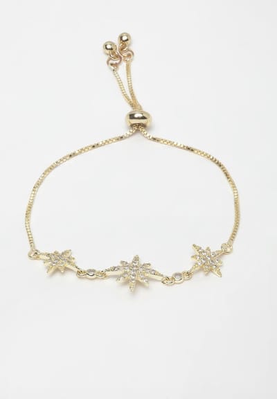 AVANT-GARDE PARIS Gold Star Armband - Kristallen - 1 stuk - Verstelbaar met slip-on sluiting en diameter van 6.5cm
