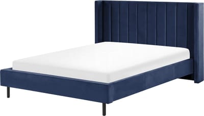 VILLETTE - Tweepersoonsbed - Marineblauw - 160 x 200 cm - Fluweel