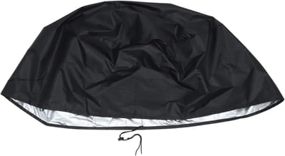 Vuurkorfhoes Rond - Beschermhoes Buiten - Terras Beschermen - Waterdicht Trekkoord - 85x40cm - Zwart