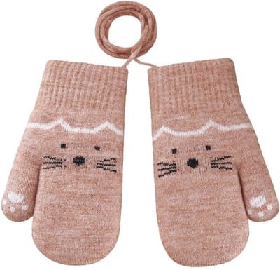 Dailygoods- Wanten voor baby's - Gebreide Handschoenen - Warme Fleece Voering - Voor Jongens/Meisjes - One Size 1-3 Jaar - Comfortabel en Zacht - Babyhandschoenen
