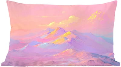 Sierkussens - Kussentjes Woonkamer - 60x40 cm - Bergtoppen - Wolken - Dromerig