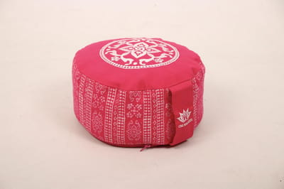Om Namaste Design Meditatiekussen Zitkussen - Rond - Roze met Wit