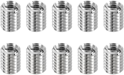 Schroefdraadadapter, hulzen, reduceermoeren, 10 stuks, M6*1 mannelijk naar M4*0,7 vrouwelijk roestvrij staal, moeren, schroeven, verloopadapter, verbindingselement, schroefdraadinzet, zilver