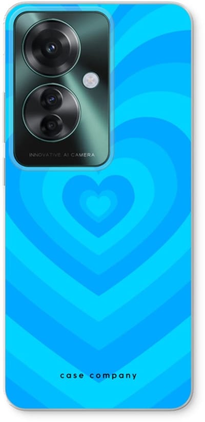 Case Company® - Hoesje geschikt voor Oppo Reno 11 F hoesje - Hart Blauw - Soft Cover Telefoonhoesje - Bescherming aan alle Kanten en Schermrand